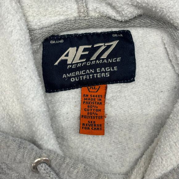 Vintage Y2K American Eagle AE77 Performance Gray Mens XL Logo Pullover Hoodie‎ - Picture 4 of 11